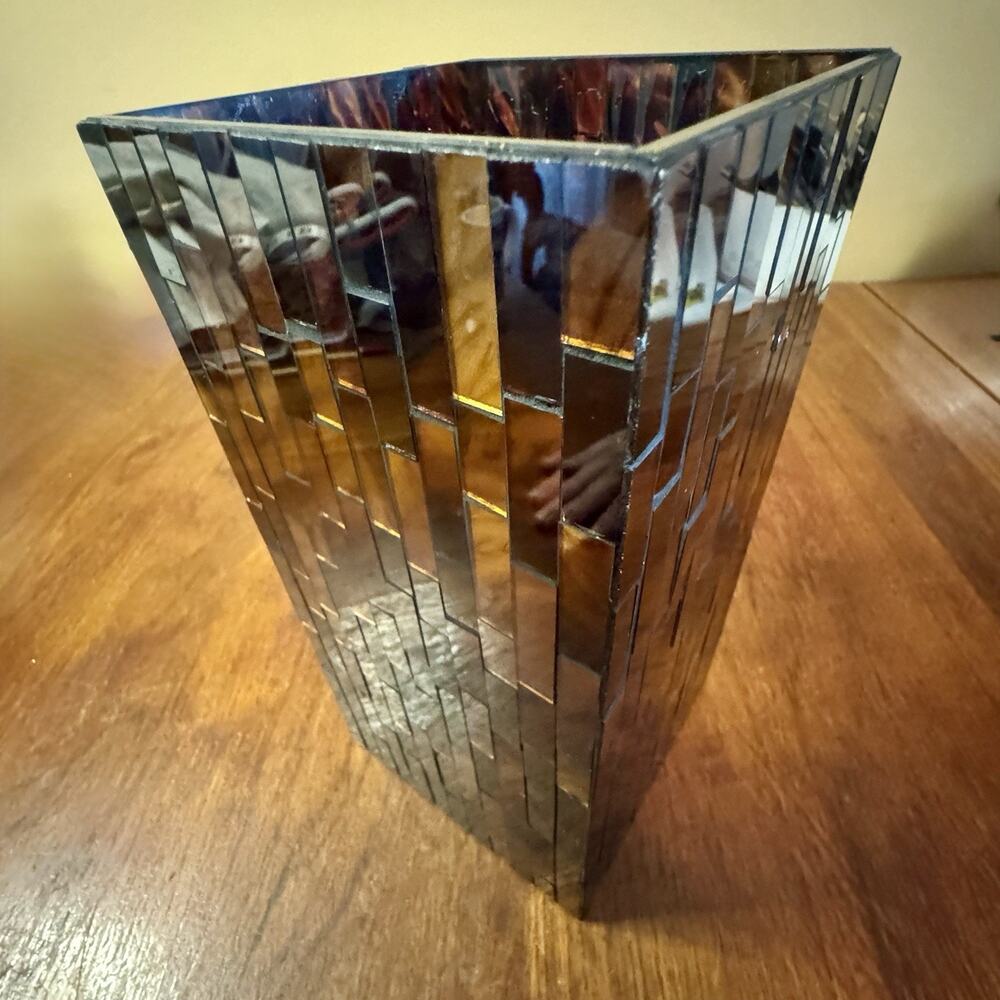 Retired PartyLite Global Ambiance P9864 Mosaic Glass Hurricane Candle Holder - Picture 6 of 6